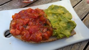 The one vegan option on the menu. We spoke with the server and nothing else available that day was vegan. at Pano in Kitzbuehel