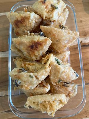 Fried tofu stuffed with rice noodles and veggies at Local Warung Yayapo  in Ubud