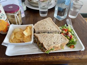 Falafel and hummus sandwich   at Art Tea Zen in Langport