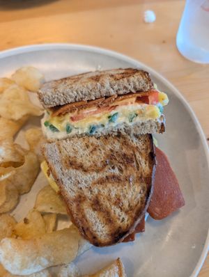 Vegan melt at Trenary Toast Cafe in Marquette
