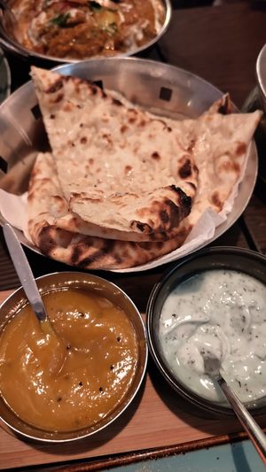 Naan bread at Namaste India in Luebeck