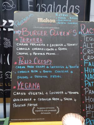 Sign  at Bar Queen's in Madrid