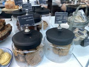 Vegan options clearly marked   at YVR - Purebread in Vancouver