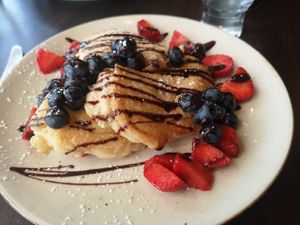 Fluffy pancakes at Honeypot Coffee House in Donegal