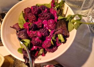 Blackberry salad (with pithivier) at Studio Gauthier in London