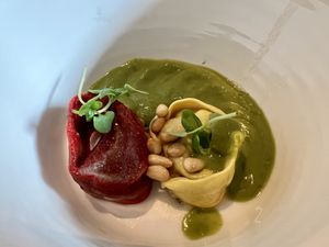 Tomato tortellino   at Studio Gauthier in London
