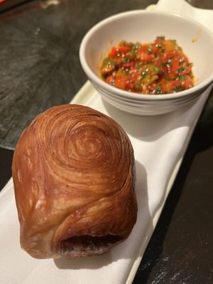 Brioche and tasty vegetables  at Studio Gauthier in London