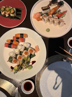 Vegan sushi selection using veg and fish alternatives  at Studio Gauthier in London