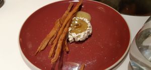 Pear mille feille (somewhat deconstructed!) at Studio Gauthier in London