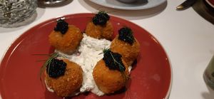 Pomme dauphin and vegan caviar at Studio Gauthier in London