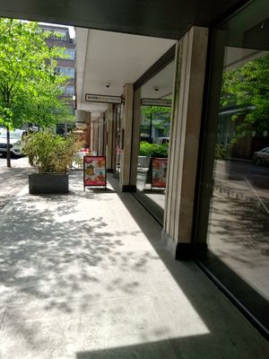 Outside the restaurant at Studio Gauthier in London