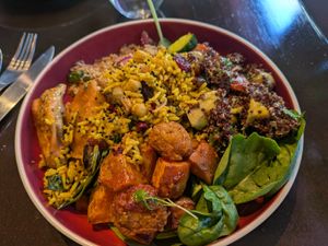 Salad plate from the lunch buffet at Studio Gauthier in London
