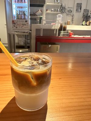 Iced cafe latte with oat milk   at PPP Store in Fukuoka