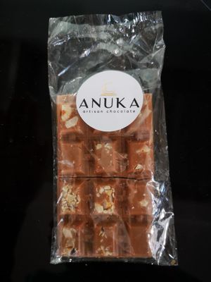 Already eaten some of this wonderful White Chocolate Hazelnut Blend bar! 💚 at Anuka Artisan Chocolate in Perth