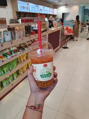 Thai tea vegan iced at Cha Tra Mue - Maya in Chiang Mai
