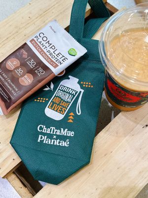 Thai tea plant based protein shake (95 THB)  at Cha Tra Mue - Central Festival in Chiang Mai