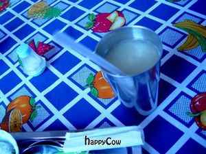 fruit drink with the meal at Govinda's in Morelia