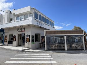 Restaurant and enclosed area on water front   at Piperi Remastered in Naxos