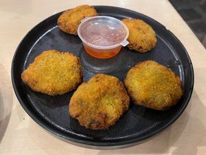 Zucchini balls  at Piperi Remastered in Naxos