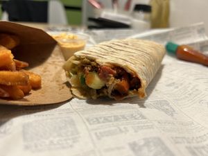 Inside of the burrito  at Plant Punk in Zagreb