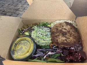 Half salad was gigantic! Vegan sausage and avocado so good!   at Zest Kitchen & Bar in Salt Lake City