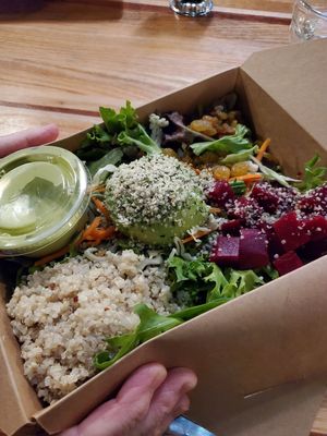 Protein salad with cilantro lime dressing. at Zest Kitchen & Bar in Salt Lake City