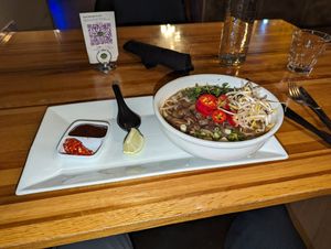 Spicy tangy umami mushroom pho. I only get to visit salt lake once a month and this is a big treat. #Veganuary at Zest Kitchen & Bar in Salt Lake City