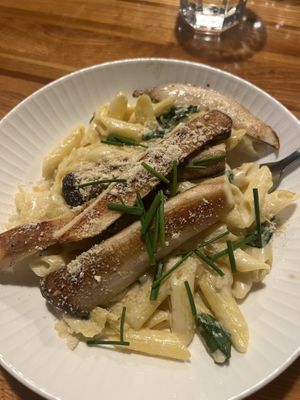 Oyster mushroom pasta in a perfect sauce   at Zest Kitchen & Bar in Salt Lake City