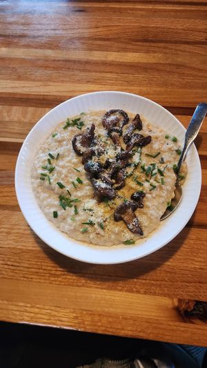 Mushroom risotto with local shiitake mushrooms at Zest Kitchen & Bar in Salt Lake City