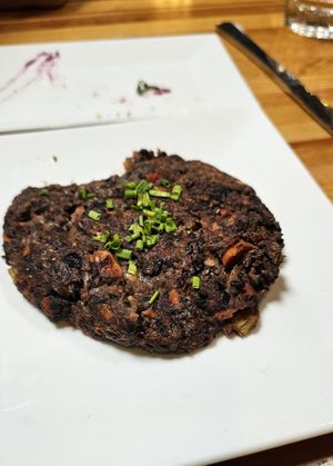 black bean patty at Zest Kitchen & Bar in Salt Lake City