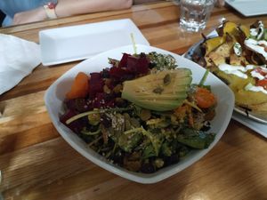 Delicious super foods protein salad at Zest Kitchen & Bar in Salt Lake City