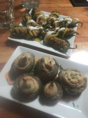 Stuffed mushrooms and jalapeños  at Zest Kitchen & Bar in Salt Lake City
