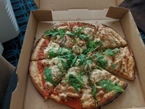 Cheezy jackfruit pizza at Zest Kitchen & Bar in Salt Lake City