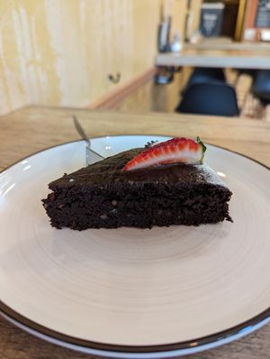 Vegan Brownie at Cafe Bistro Simple in Donauwoerth