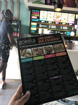 Menu at Gokela - Bocagrande in Cartagena