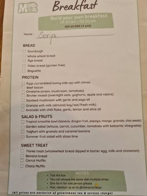 Build your own breakfast at Mimamori in 