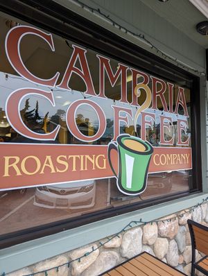 Shop storefront at Cambria Coffee in Cambria
