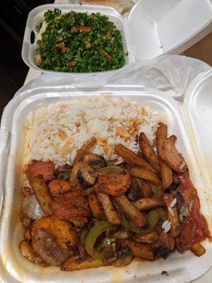 Tabbouli & ghallaba (zesty) at Makarios in Birmingham