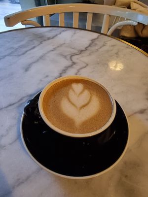 Oatmilk cappuccino at Matinee in Budapest