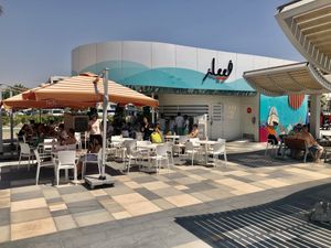 The seating  at Feels By The Beach in Dubai