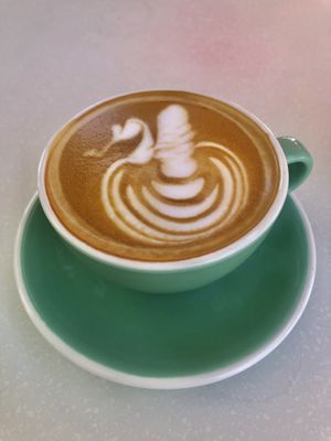 Oat milk flat white  at Feels By The Beach in Dubai