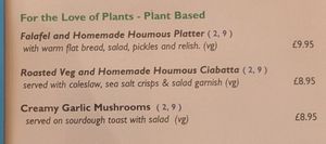 Lunchtime choices at Glossop Garden Centre Cafe in Glossop