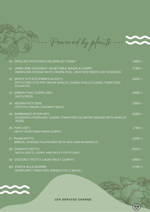 Menu December 2025 at YAAGA - BACKYARD DINING in Negombo