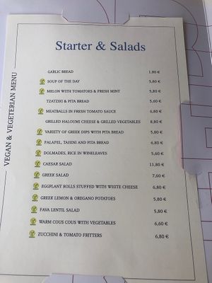 Menu as of July 2023  at Red in Rhodes