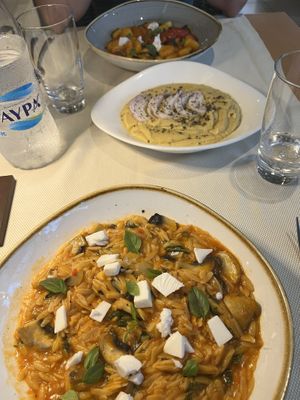 Gnocchi, flava lentil starter, orzo  at Red in Rhodes