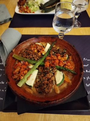 Vegan cassoulete at le Café de la Comédie in Carcassonne