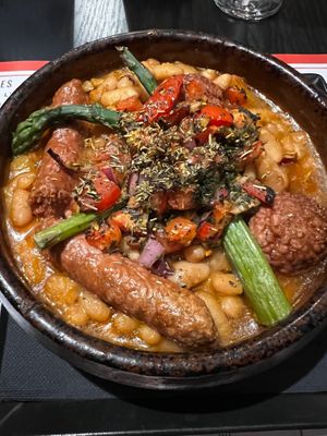 Dinner. This area is famous for their Cassoulet, which apparently originated in this region. I couldn’t believe they had a vegan version on the menu. at le Café de la Comédie in Carcassonne