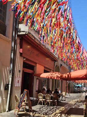 Quiet outside seating. at le Café de la Comédie in Carcassonne