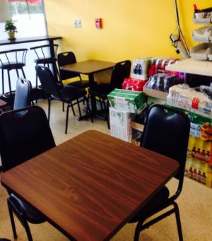 Indoor seating at Firehouse Deli in Gaithersburg