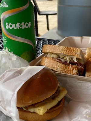 The vegan SEC (sausage, egg, cheese) and vegan reuben at Firehouse Deli in Gaithersburg